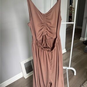 Love Tree Ruched Front Sleeveless Jumpsuit